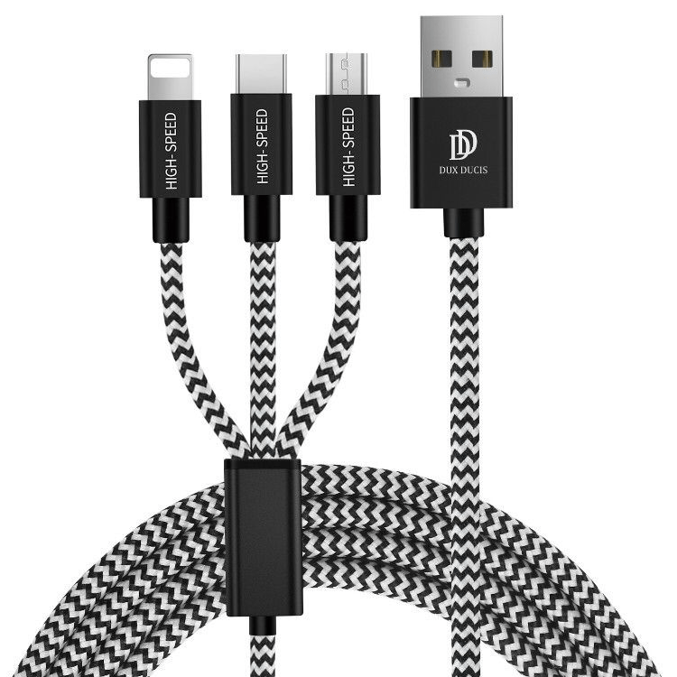 3 in 1 Nylon Mehrfach Universal Ladekabel