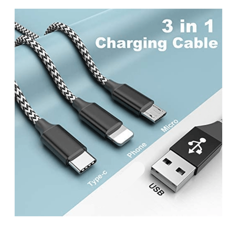 3 in 1 Nylon Mehrfach Universal Ladekabel – Bild 3