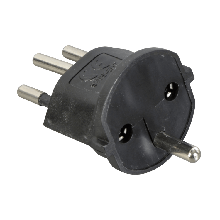 Alternative Ansicht von Fixadapter Schuko Typ12 / 3-polig Schwarz