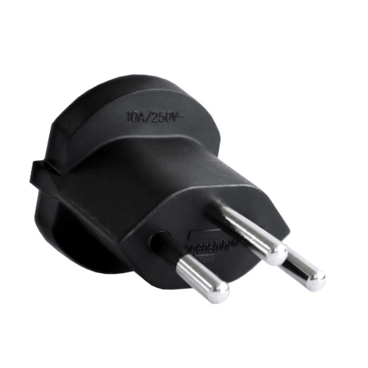 Fixadapter Schuko Typ12 / 3-polig Schwarz