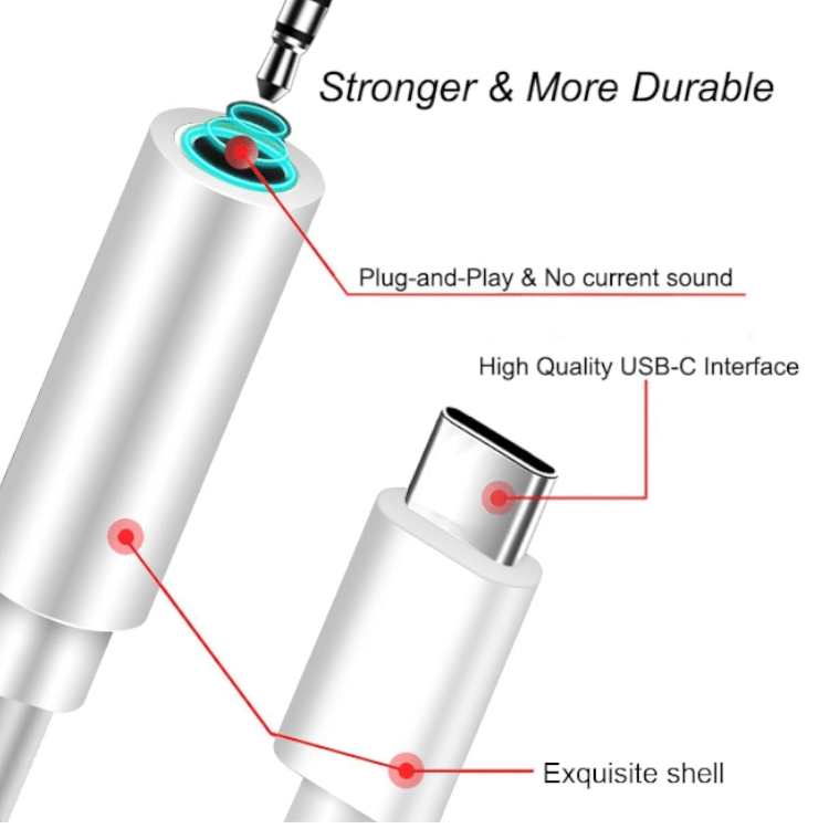 Alternative Ansicht von USB Type-C auf 3,5 mm Klinkenanschluss Adapter