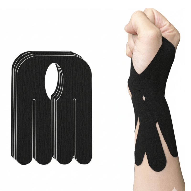 PreCut KINESIOTAPE für Handgelenk – 10er-Pack (Schwarz)