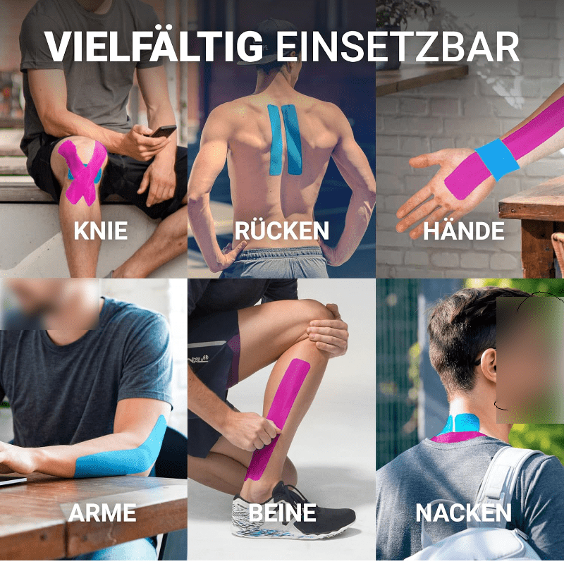 Alternative Ansicht von Kinesiotape – 2×20 Vorgeschnittene tapes  Streifen (Blau & Pink)
